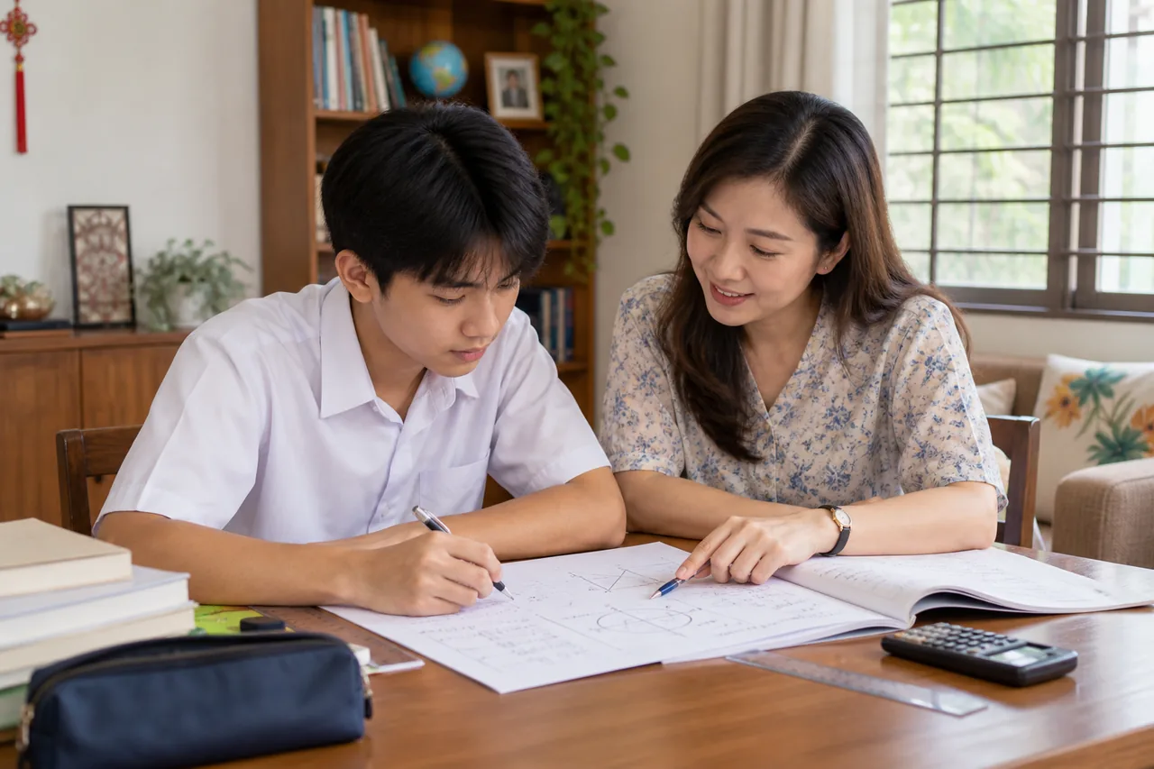 Tutor preparing a personalised SPM Mathematics lesson
